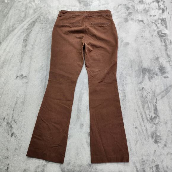 Old Navy Pants Womens 10 Brown High Rise Pixie Flare Pockets Stretch Office - Picture 2 of 11